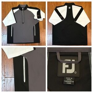 Brand New Men's FootJoy 1/4‎ Zip Pullover Zipper Pockets 100% Polyester Large